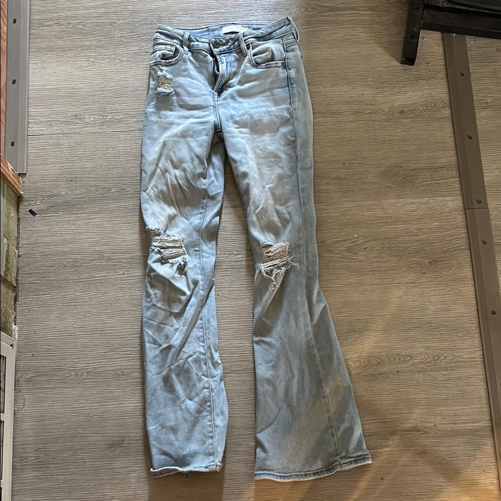 Light Blue Distressed Women's Jeans